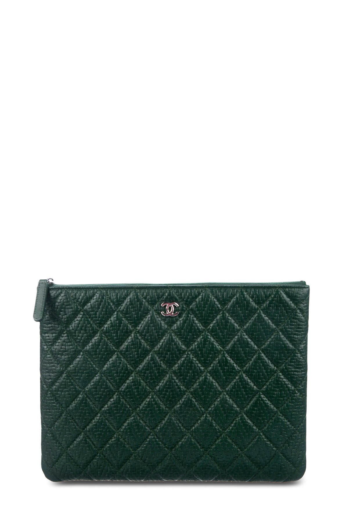 Medium Quilted O Case Clutch Evergreen