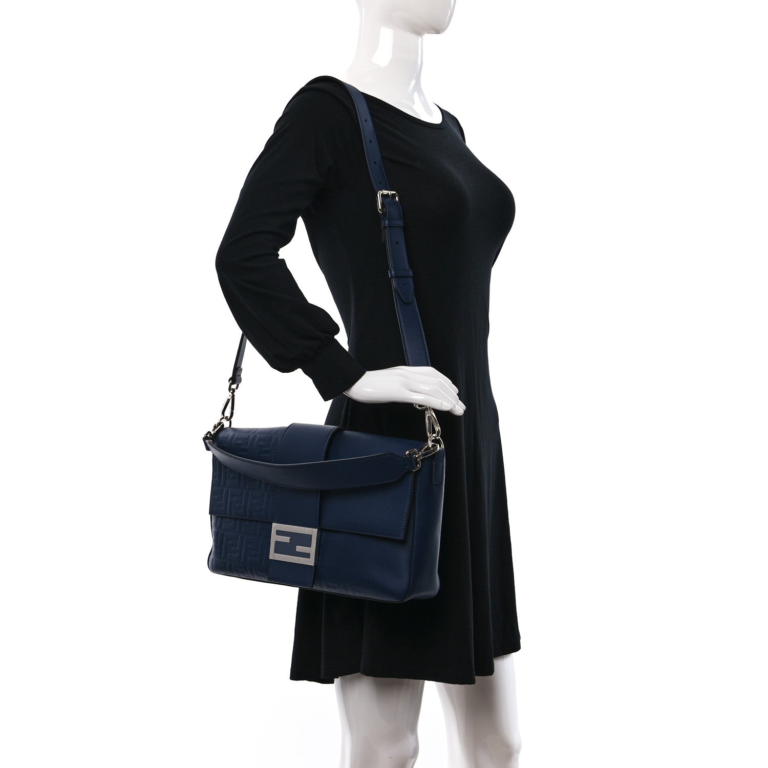Fendi Vitello Grace FF Large Baguette BAG