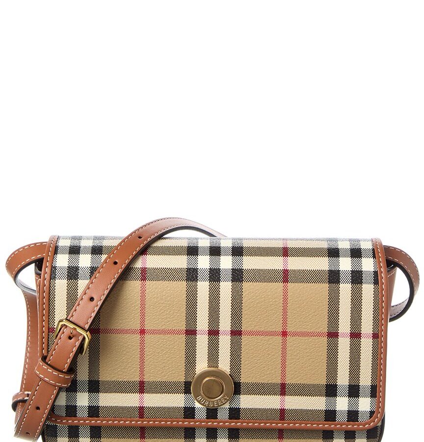 Burberry Check E-Canvas & Leather Crossbody | Studio Nafay