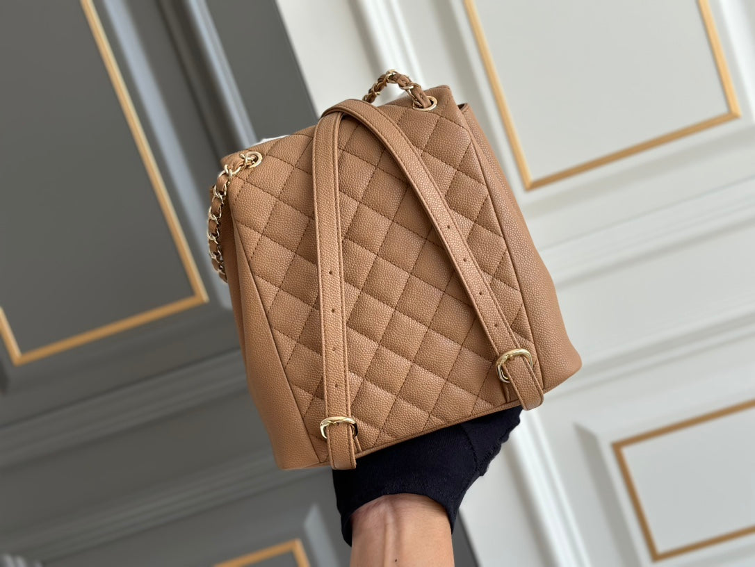 SMALL BACKPACK 20.5 BROWN GRAINED CALFSKIN - Product Image 2