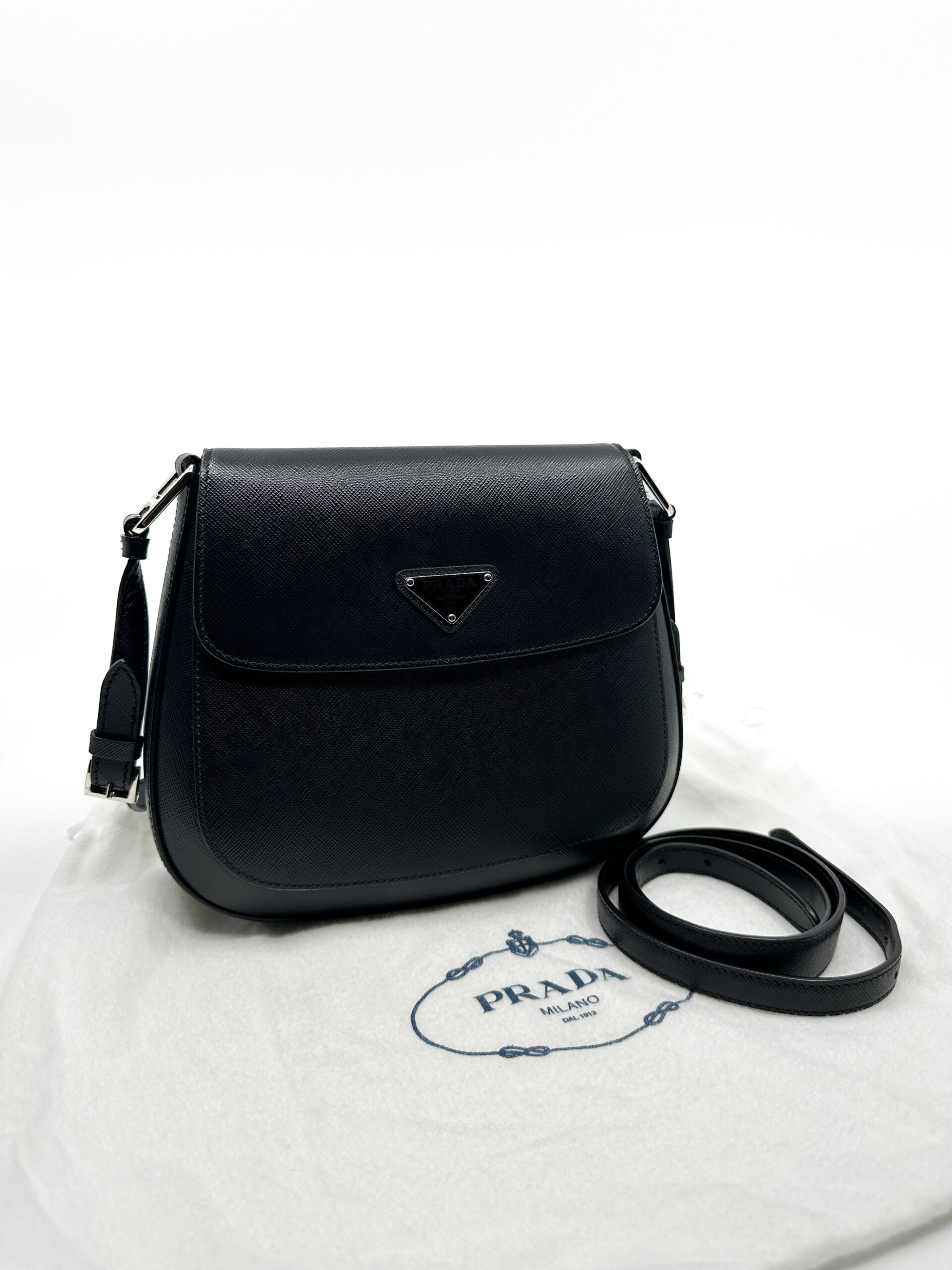 Rare Prada Cleo Flap In Saffiano Leather