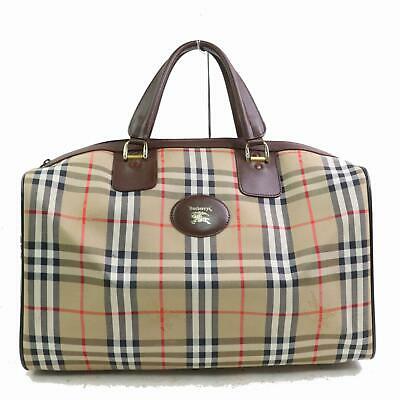 Burberry Boston Bag Brown Canvas | Studio Nafay