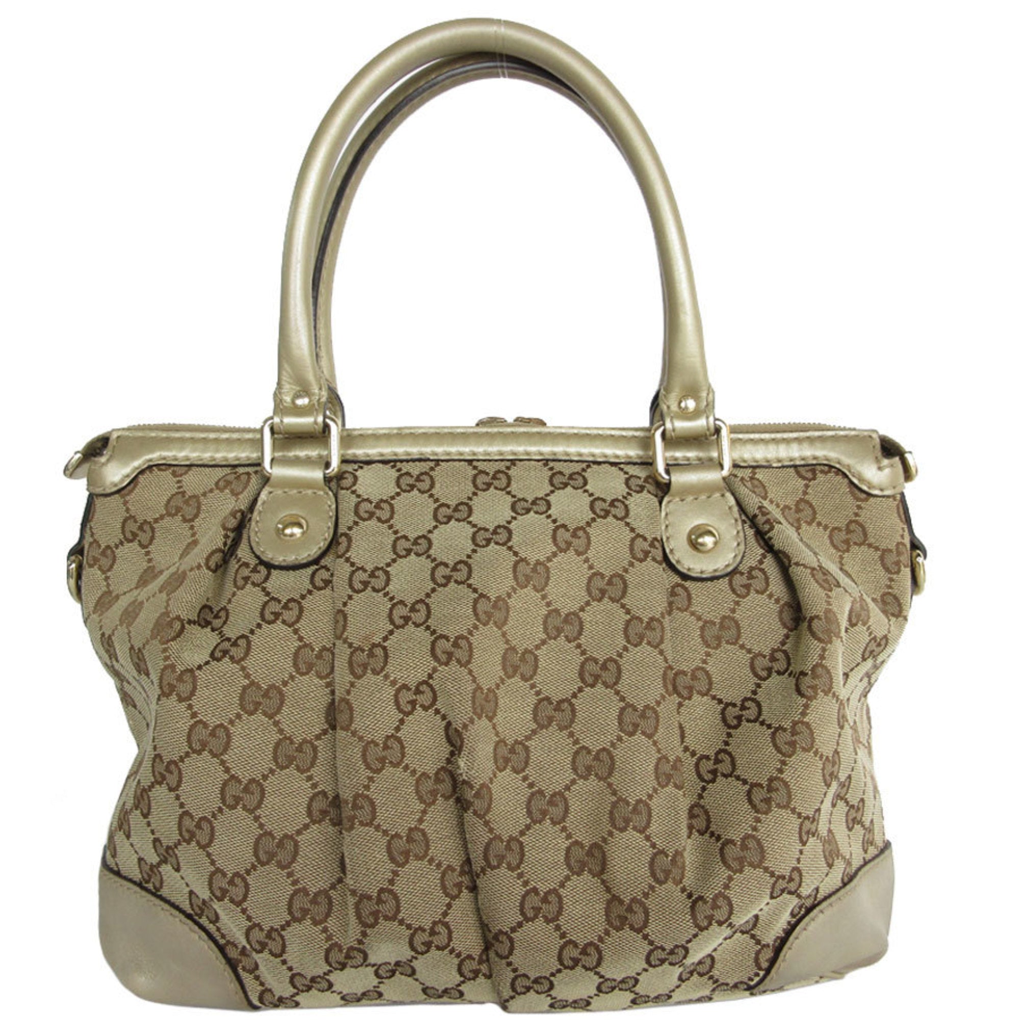 Gucci Leather Canvas Handbag
