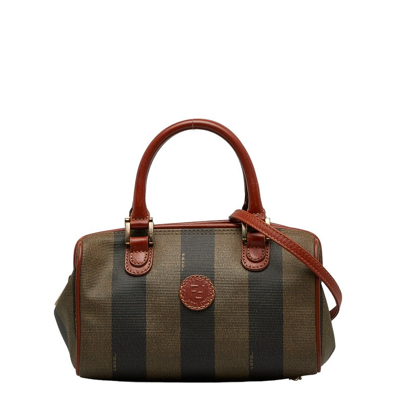Fendi Mini Handbag Shoulder Bags 2WAY Brown PVC Leather Ladies
