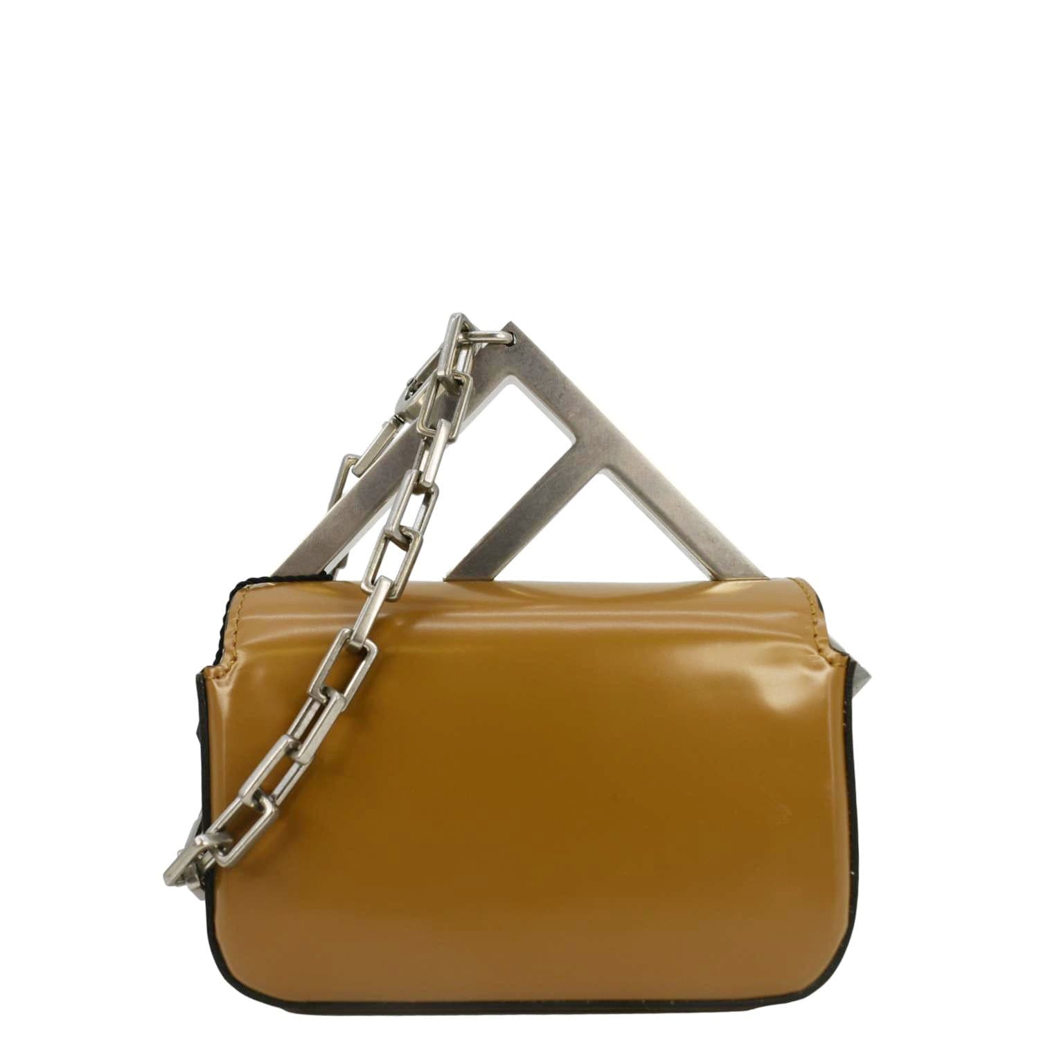 Fendi Nano F Leather Clutch Bag Brown