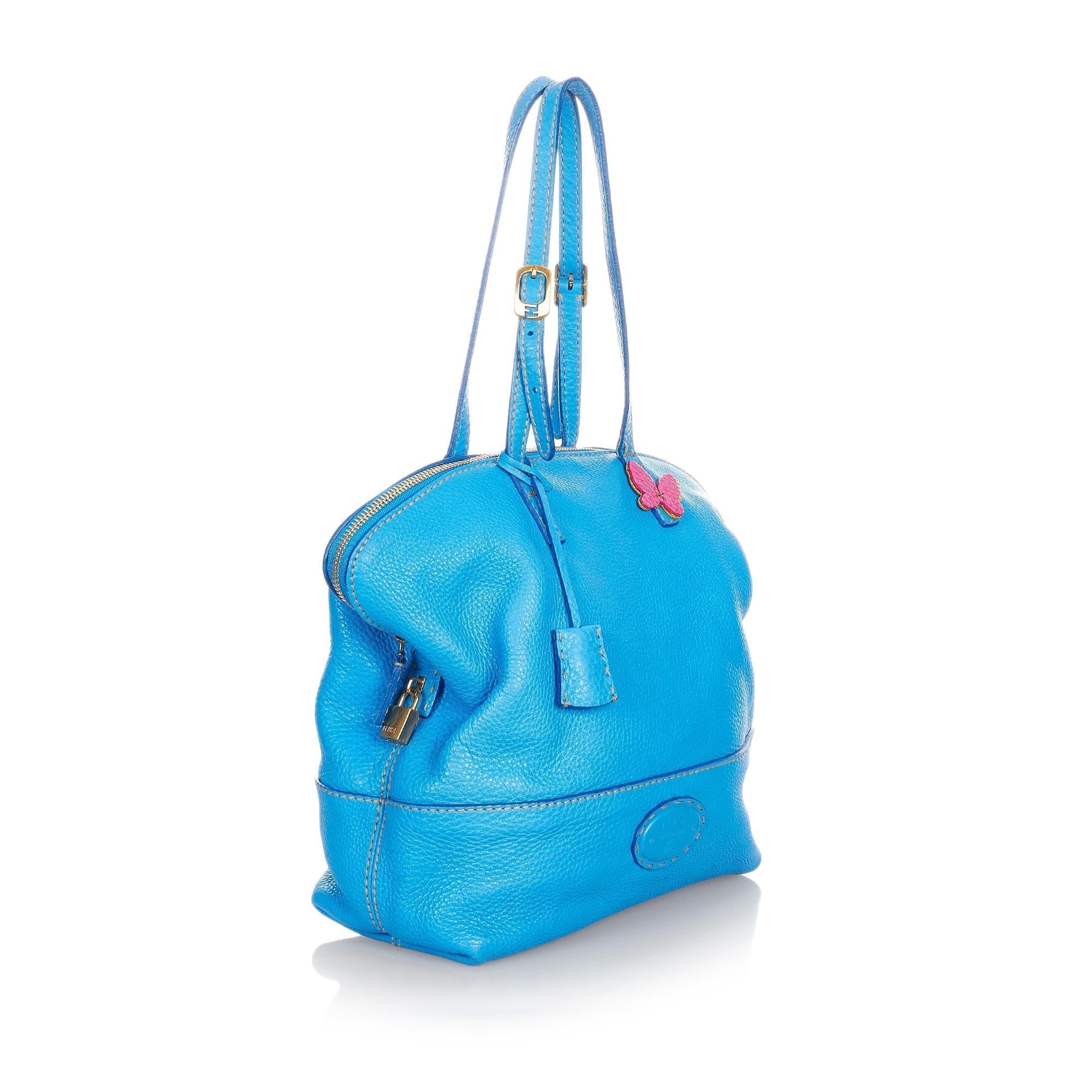 Fendi Selleria 2bag Leather Shoulder Bag