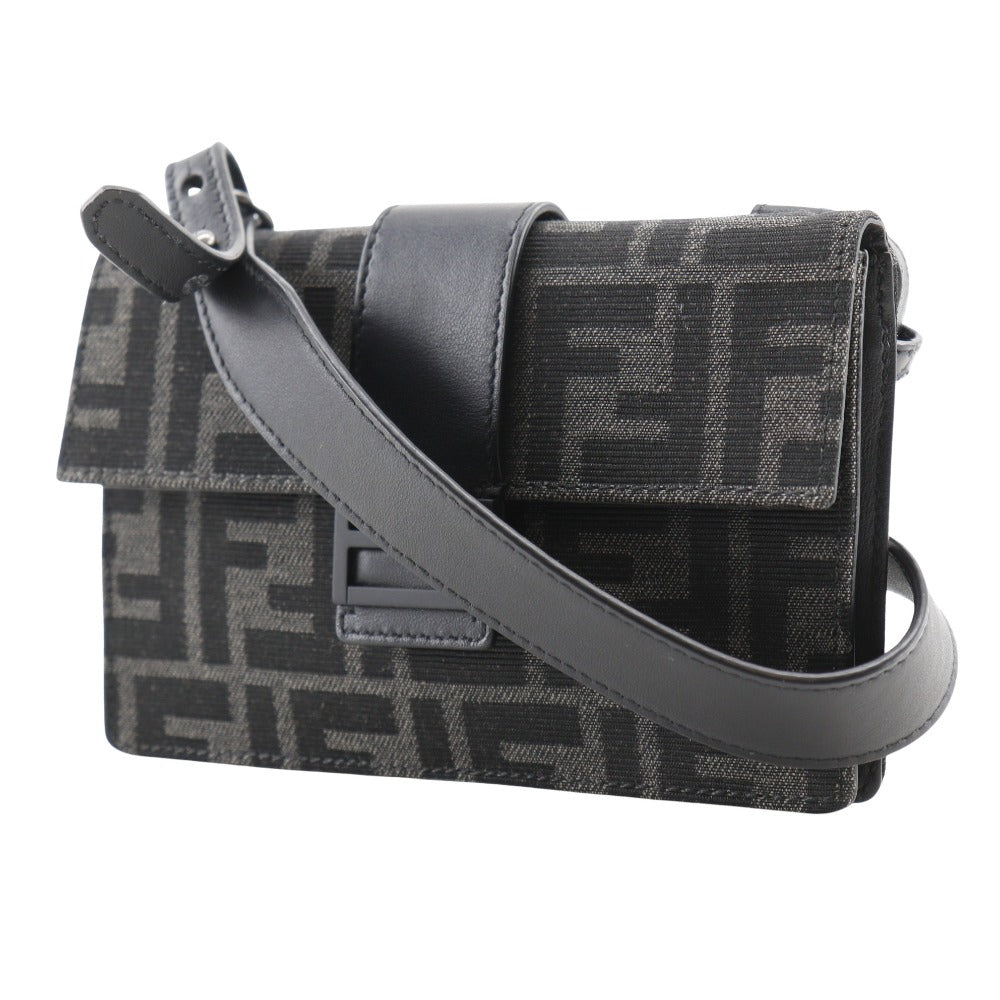 Fendi Shoulder Bag Nylon Canvas, Leather Black Clutch 3WAY Marsupio…