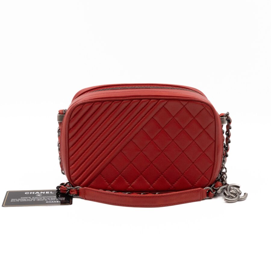 Small Coco Boy Camera Bag Red Lambskin | Studio Nafay
