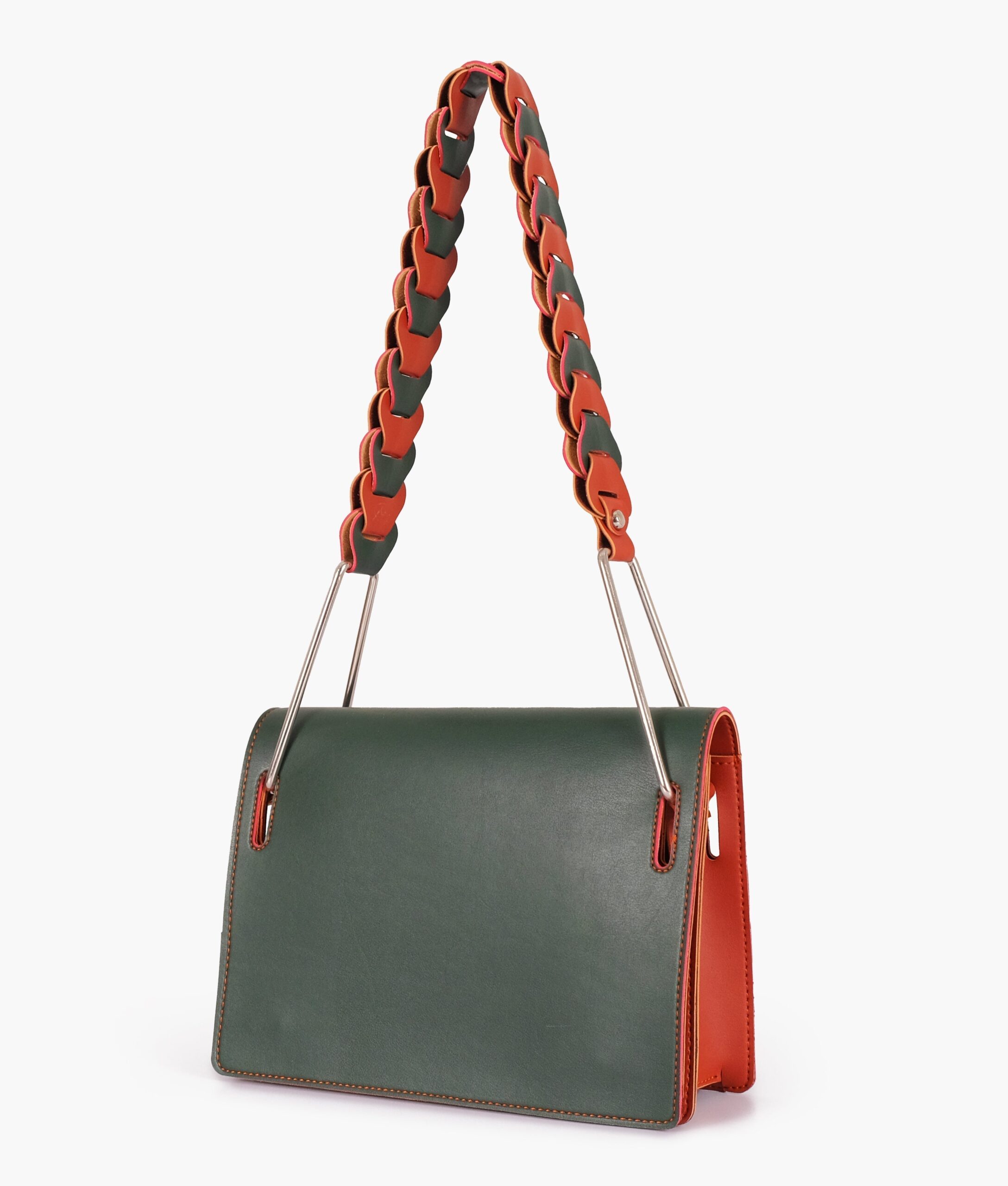 Army green loop strap shoulder bag | Studio Nafay