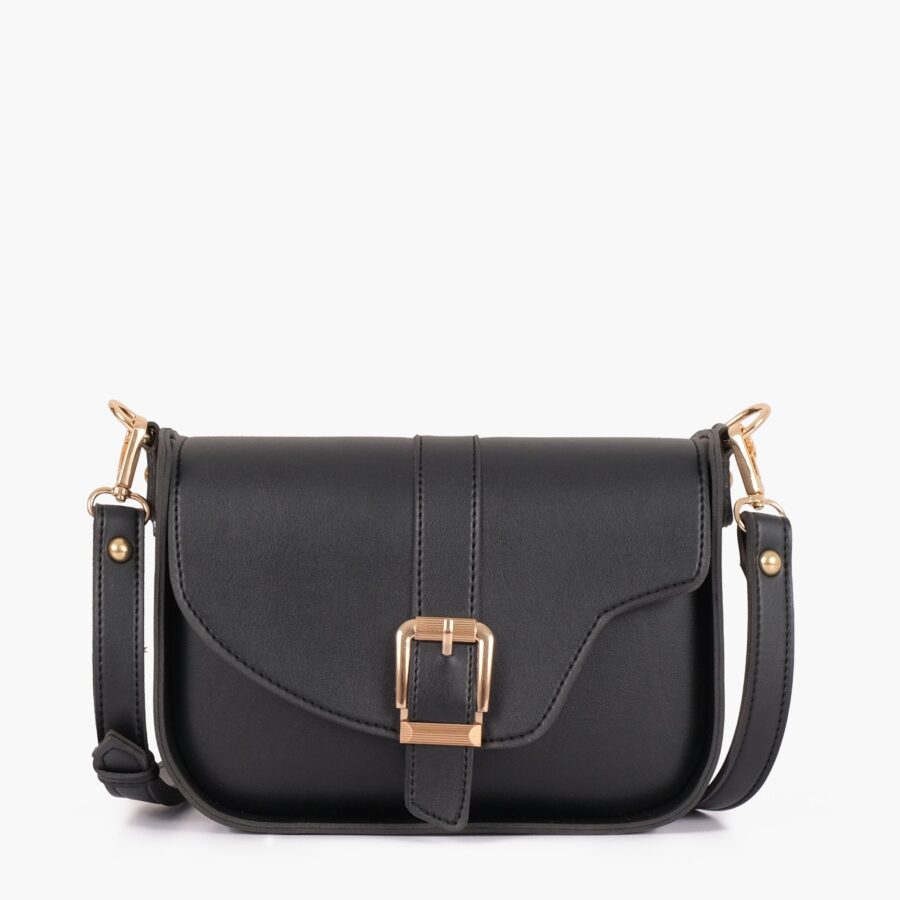 Black saddle buckle bag | Studio Nafay