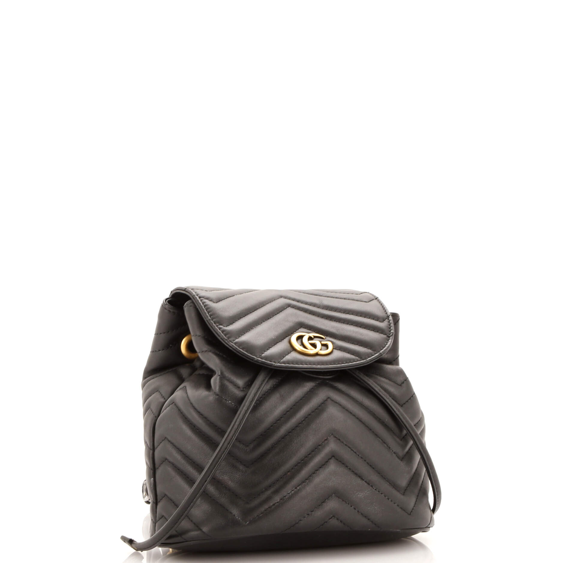 GG Marmont Drawstring Backpack Matelasse Leather Mini