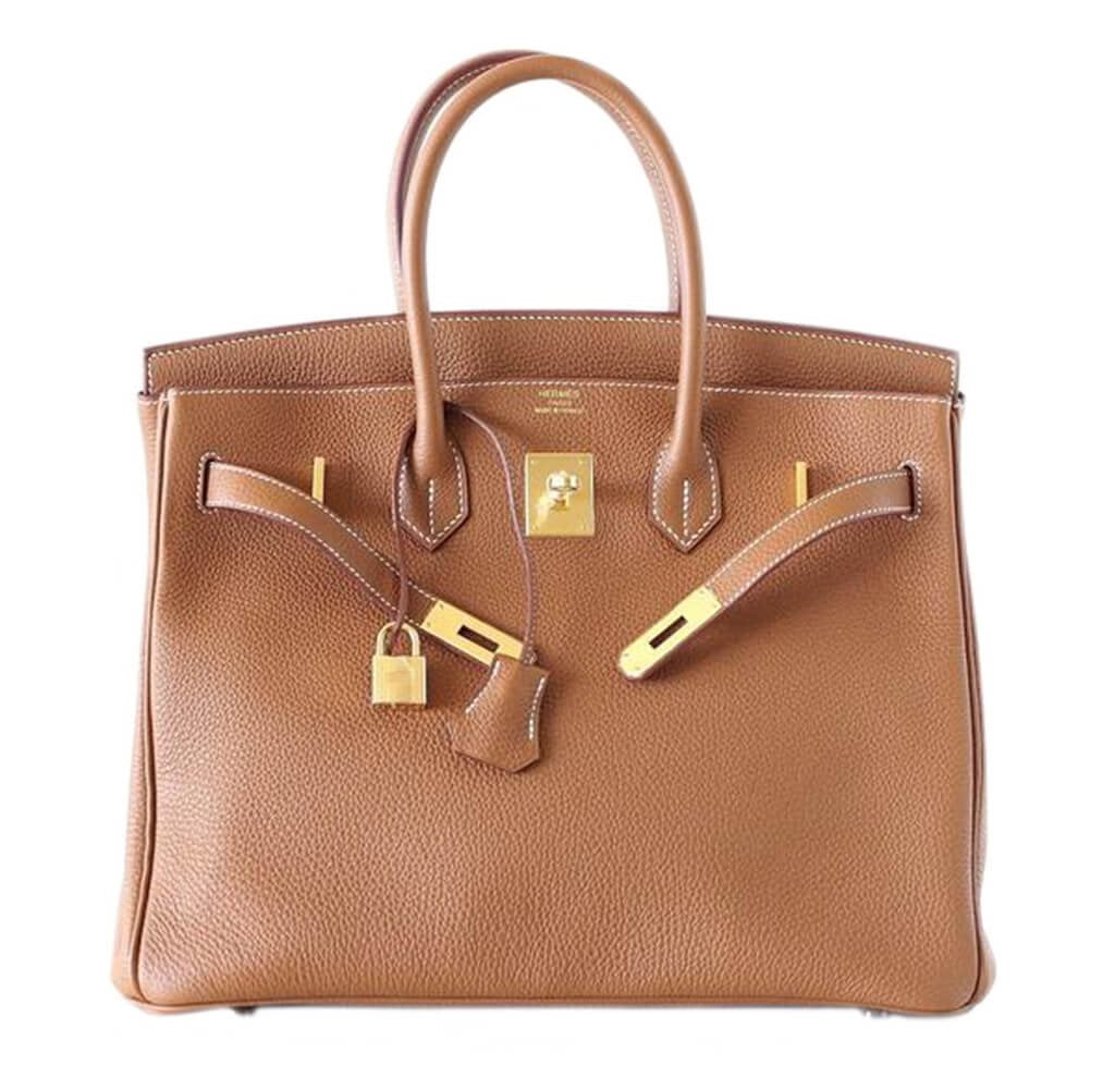 Hermes Birkin gold bag – front view