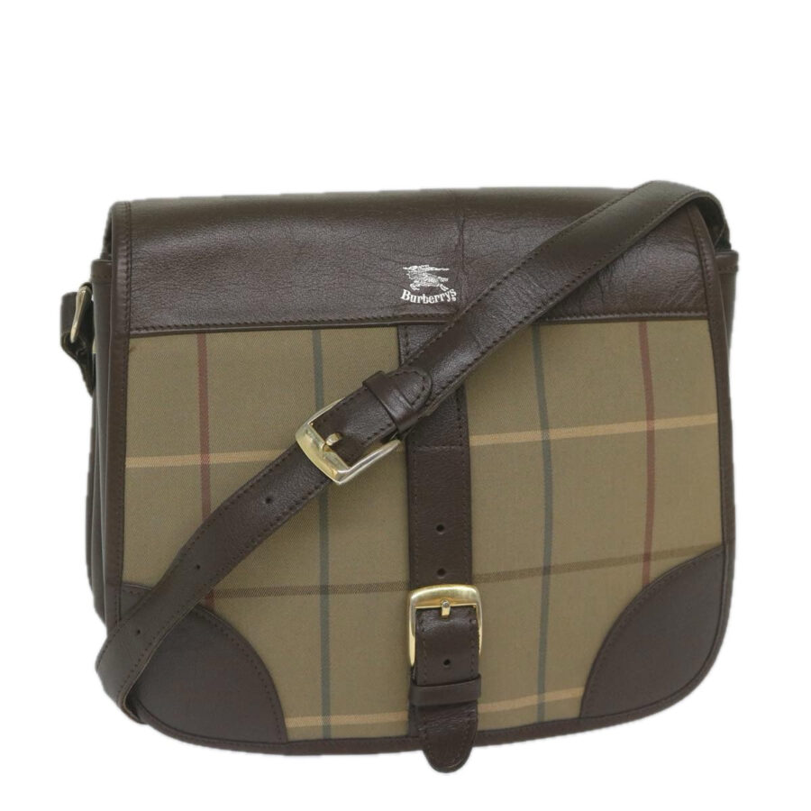 BURBERRYSs Nova Check Shoulder Bag Canvas Brown Auth th4326 | Studio Nafay
