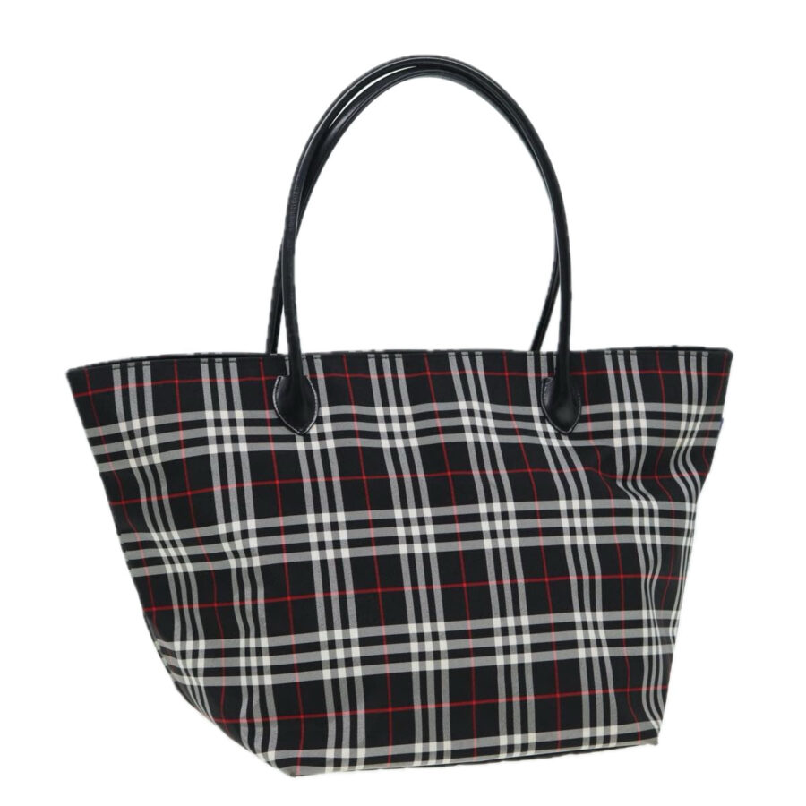 Burberry Blue Label Tote Bag Nylon Black Silver Auth ti1960 | Studio Nafay